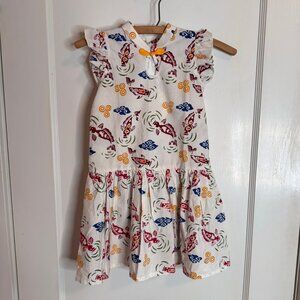 Kayla Batik Design White Koi Fish Print Sundress NWT Toddler sz L